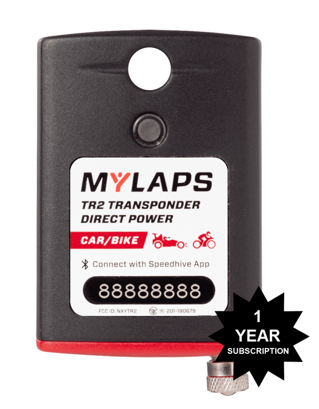 MYLAPS TR2 Direct Power Transponder - Car/Bike - 1 Year Subscription