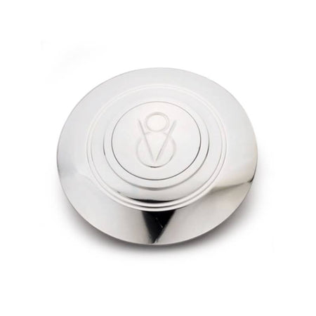 Lecarra Horn Button - Lecarra V8 Logo - Aluminum - Polished - Lecarra 9 Bolt Steering Wheels