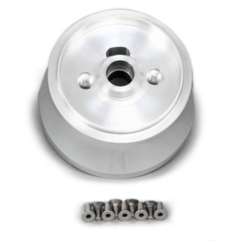 Lecarra Steering Wheel Adapter - 9-Bolt Wheels to Flaming River Column - Polished - GM 1967-94