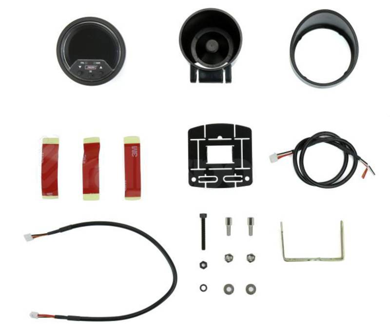 Prosport EVO Premium Voltmeter - 8-18V - Electric - Digital - 2-1/16" Diameter - Black Face - Blue/Green/Red/White LED