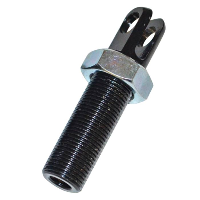 SPC Performance Clevis Rod End - 3/8" Bore - 3/4-16" Right Hand Male Thread - 1/4" Slot - Nut Included - Steel - Black Oxide
