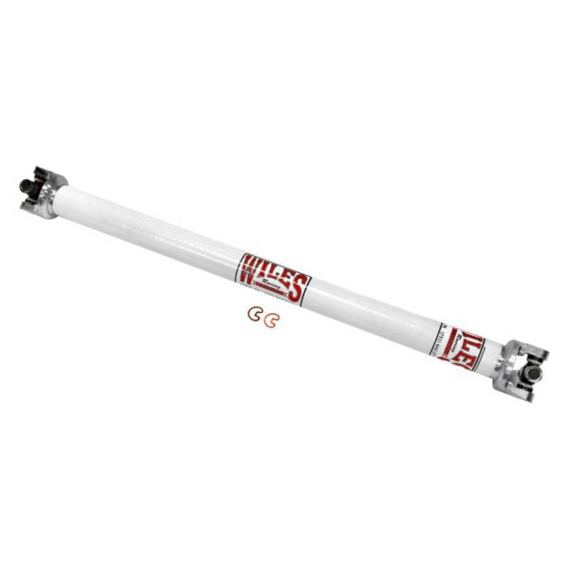 Wiles Drive Shaft - 2-1/4" OD - 1310 U-Joints - Aluminum Ends - Carbon Fiber - White Paint