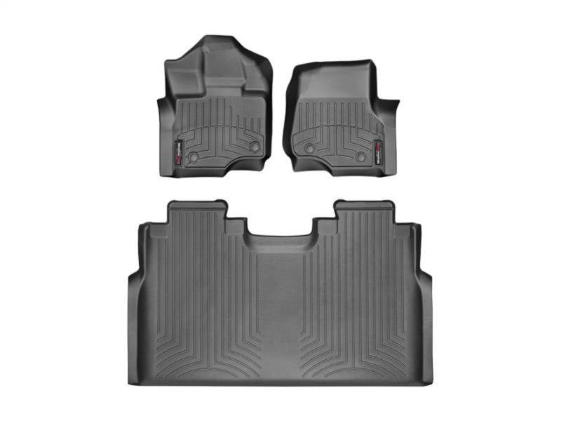 WeatherTech HP Front / 2nd Row Floor Liner - Black / Textured - Ford Fullsize Truck 2015-16