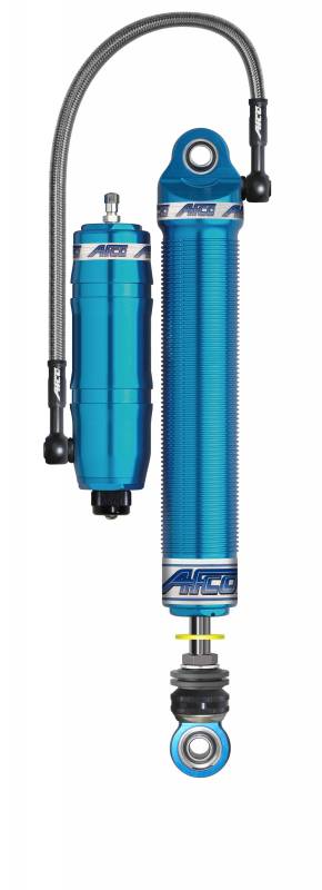 AFCO Big Gun X Series Monotube Shock - 14.20 in Compressed/21.20 in Extended - Double Adjustable - Threaded Aluminum - Blue