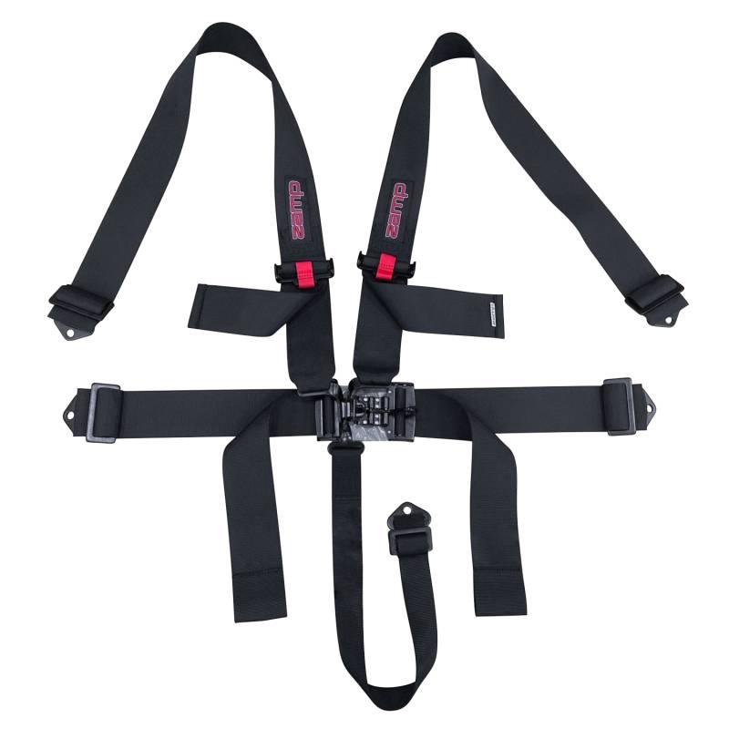 Zamp 5-Point Camlock Harness - 2" to 3" Shoulder / 3" Lap - Pull Down Adjust - Bolt-In/Wrap Around - Black