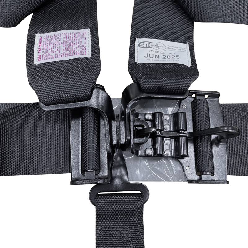 Zamp 5-Point Camlock Harness - 2" to 3" Shoulder / 3" Lap - Pull Down Adjust - Bolt-In/Wrap Around - Black