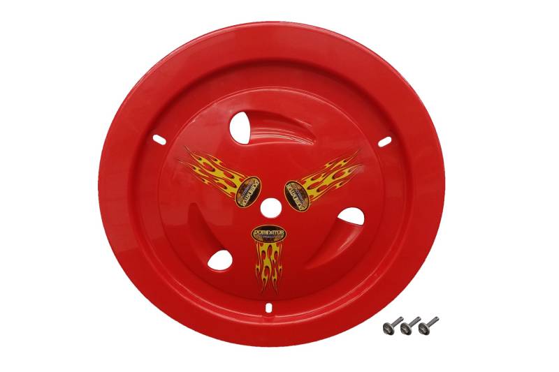 Dominator Ultimate Real Vented Mud Cover - Bolt-On - Red - 15 in Wheels