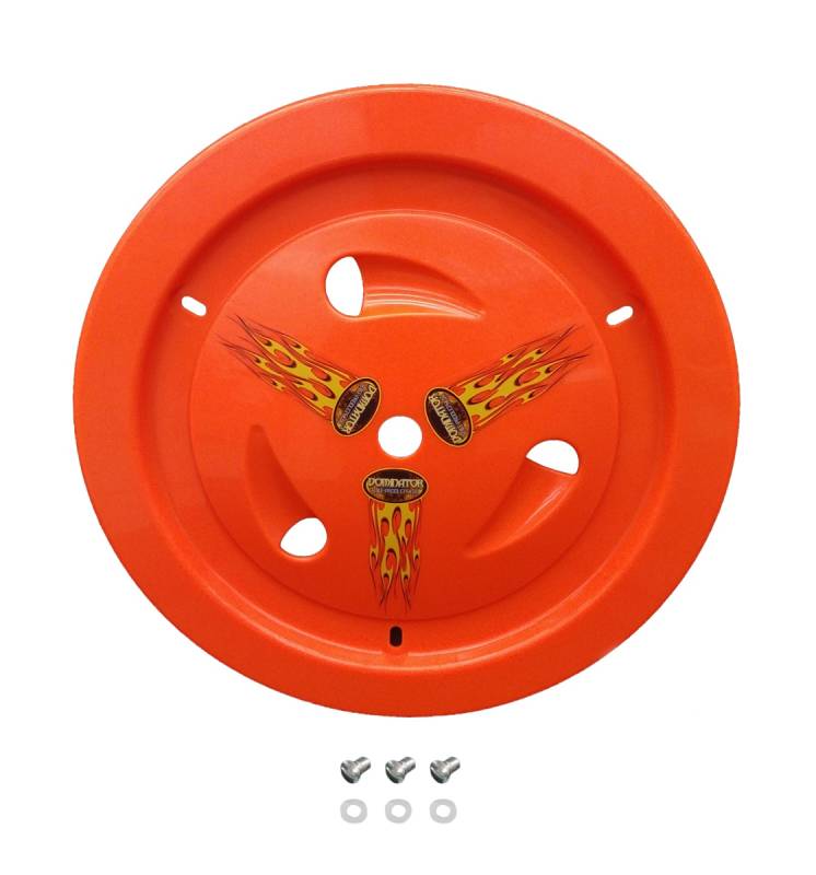 Dominator Ultimate Real Vented Mud Cover - Quick Turn Fasteners - Fluorescent Orange - 15 in Wheels