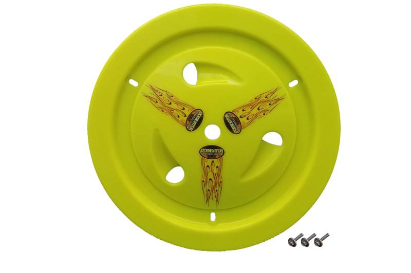 Dominator Ultimate Vented Mud Cover - Bolt-On - Fluorescent Yellow - 15 in Wheels