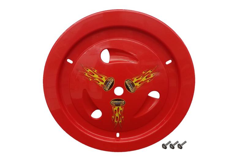 Dominator Ultimate Vented Mud Cover - Bolt-On - Red - 15 in Wheels