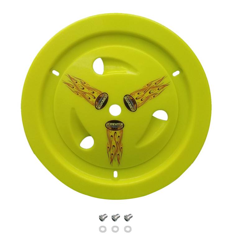 Dominator Ultimate Vented Mud Cover - Quick Turn Fasteners - Fluorescent Yellow - 15 in Wheels