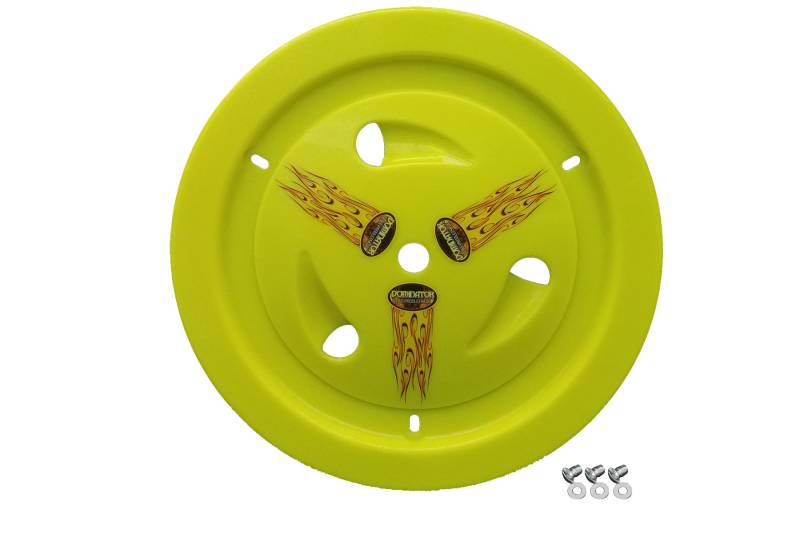 Dominator Ultimate Vented Mud Cover - Quick Turn Fastener - Fluorescent Yellow - 15 in Wheels