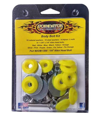 Dominator Flat Head Countersunk Bolt Kit - Fluorescent Yellow (Set of 10)