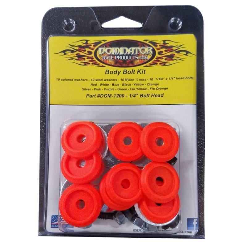 Dominator Hex Head Countersunk Bolt Kit - Fluorescent Orange (Set of 10)