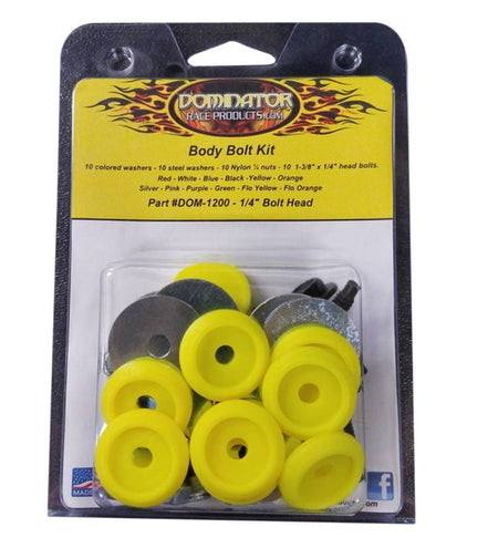 Dominator Hex Head Countersunk Bolt Kit - Fluorescent Yellow (Set of 10)