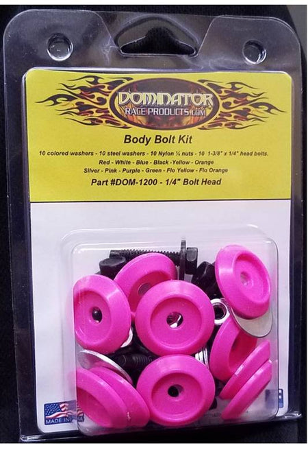 Dominator Hex Head Countersunk Bolt Kit - Pink (Set of 10)