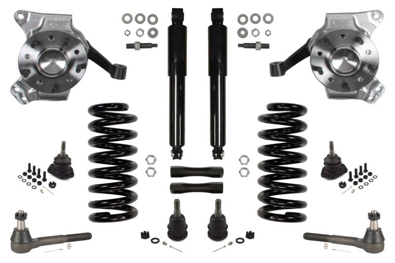 Detroit Speed Front Speed Kit - 4-1/2 in Drop - Non-adjustable - Black - GM Fullsize Truck 1967-70