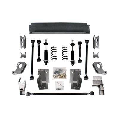 Detroit Speed Quadralink Four Link Kit - Crossmember/Panhard Bar/Shocks/Springs/Trailing Arms - Black - GM F-Body 1967-69