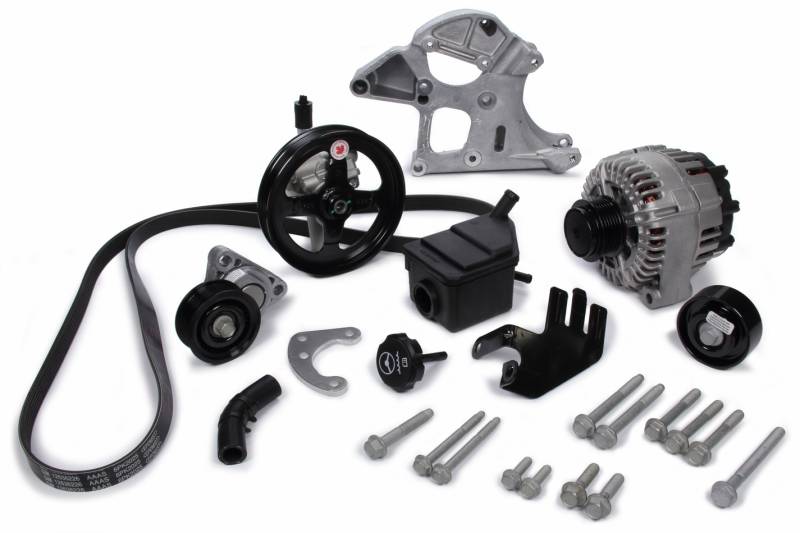 Chevrolet Performance Deluxe Serpentine Pulley Kit - 6-Rib Serpentine - Black - GM LS-Series