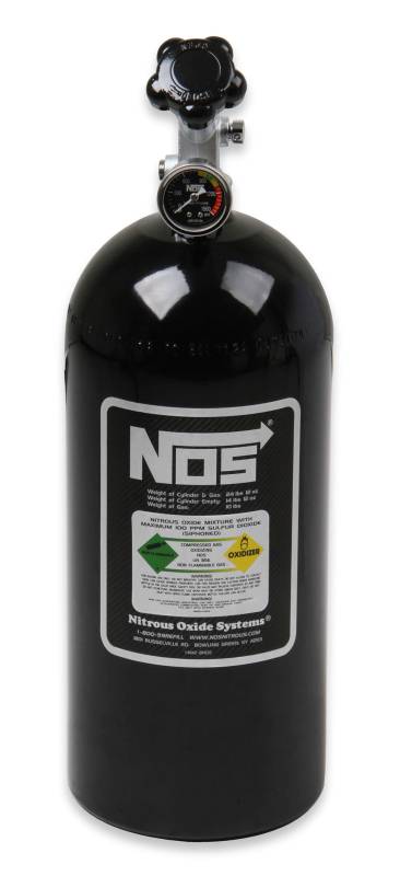 NOS Nitrous Oxide Bottle - 10 lb - Super Hi-Flow Valve - Black