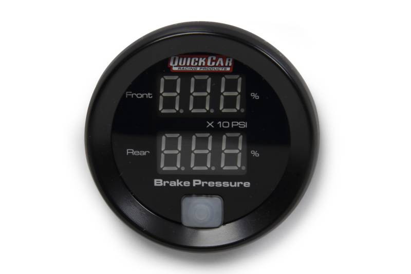QuickCar Digital Brake Bias Gauge - 0-1600 psi - Black Face - 2-1/16 in Diameter - Recall