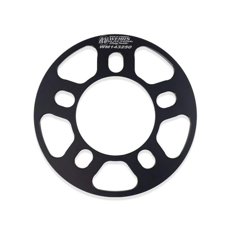 Wehrs Machine Wheel Spacer - 5 x 5 in Bolt Pattern - 1/4 in Thick - Black
