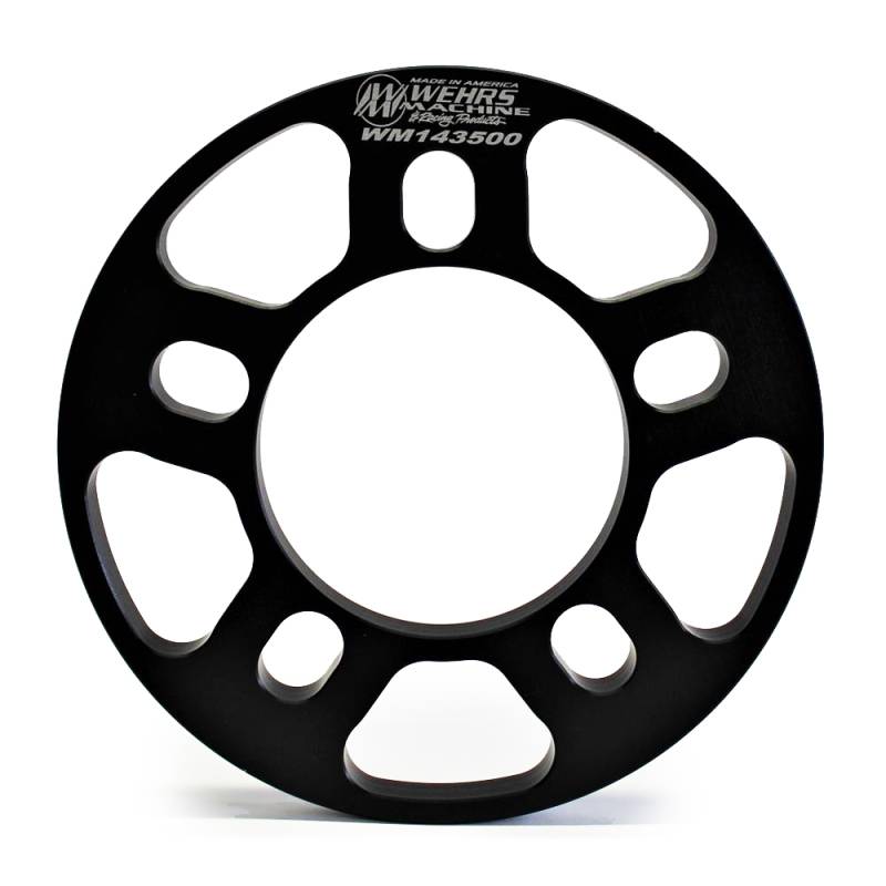 Wehrs Machine Wheel Spacer - 5 x 5.00 in Bolt Pattern - 1/2 in Thick - Black