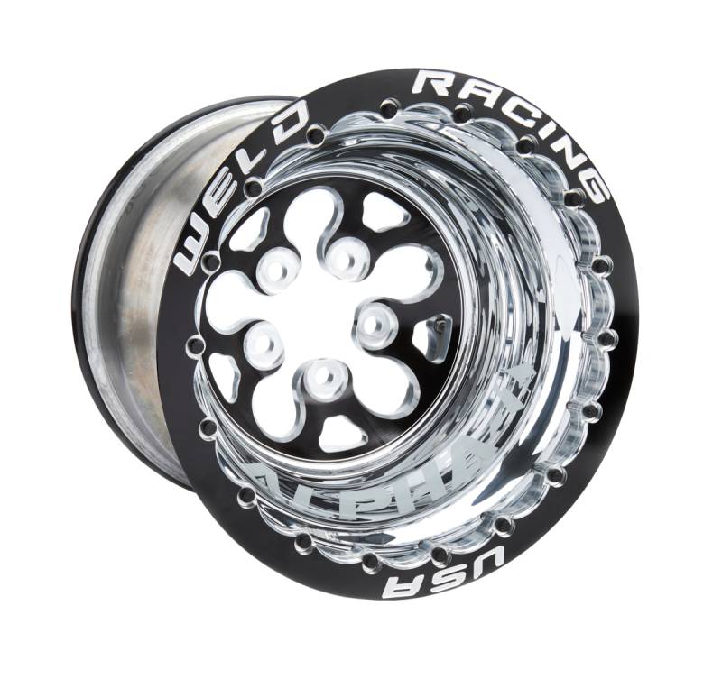 Weld Alpha-1 Wheel - 15 x 14 in - 4.000 in Backspace - 5 x 4.75 in Bolt Pattern - Beadlock - Black