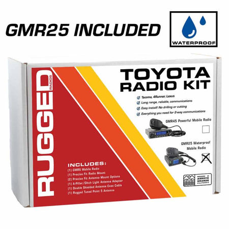 Rugged Radios TK3 Toyota Radio Kit - with GMR25 Waterproof Mobile Radio for Tacoma - 4Runner - Lexus