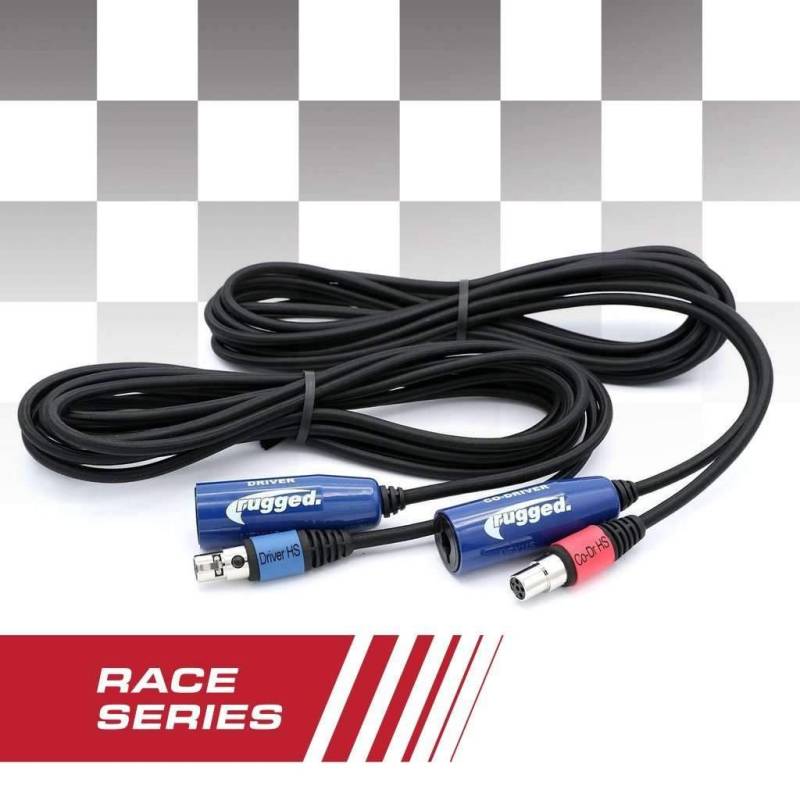 Rugged Radios OFFROAD 12' RACE SERIES Straight Cable to Intercom Driver and Co-Driver