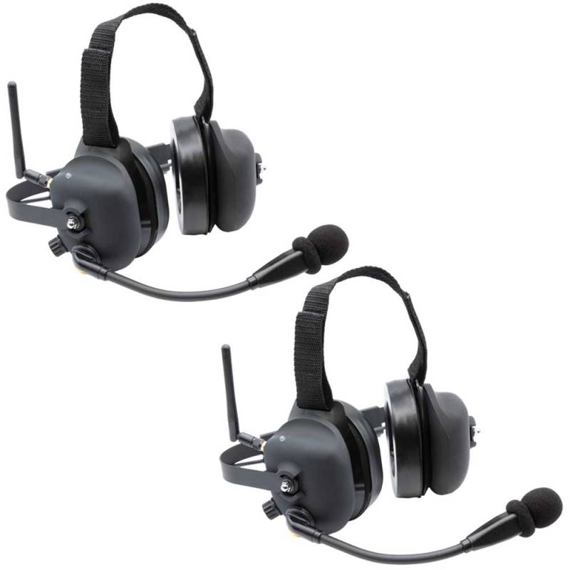 Rugged Radios Wireless Double Talk Dual Headset Intercom System (Hands Free)