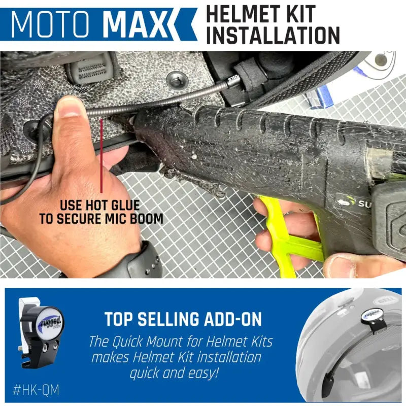 Rugged Radios Moto Max Kit With Waterproof RDH-X Digital Radio - Helmet Kit, Harness, and Handlebar Push-To-Talk