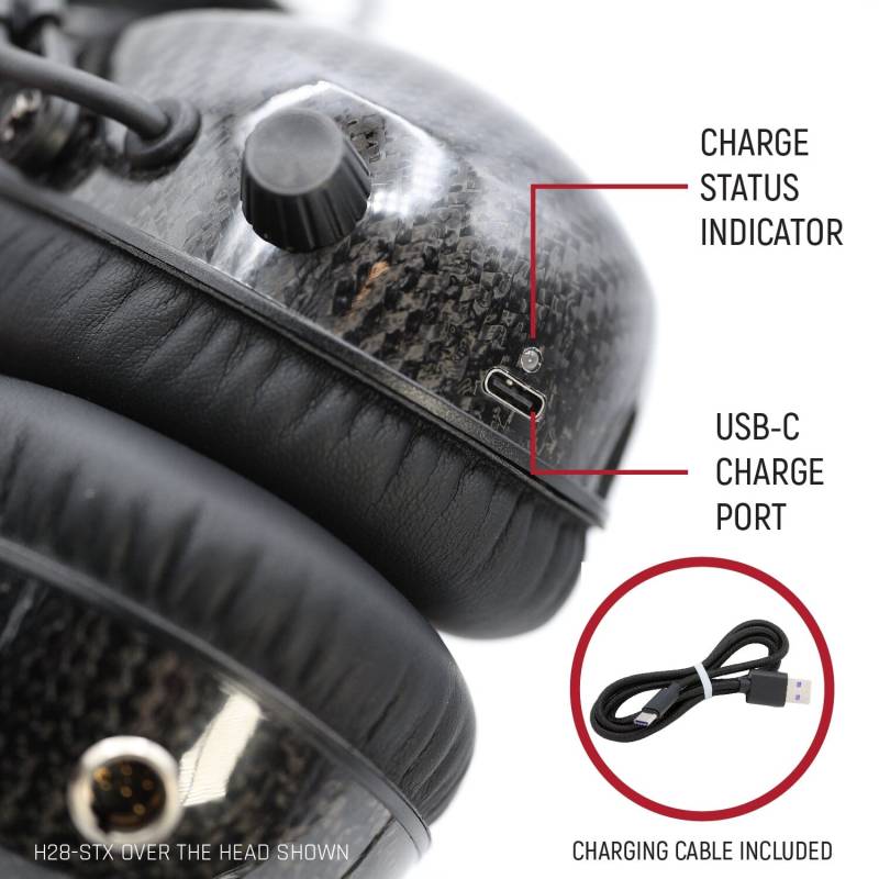 Rugged Radios AlphaBass Carbon Fiber Headset for STEREO and OFFROAD Intercoms - Over The Head