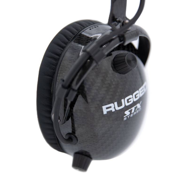 Rugged Radios AlphaBass Carbon Fiber Headset for STEREO and OFFROAD Intercoms - Over The Head