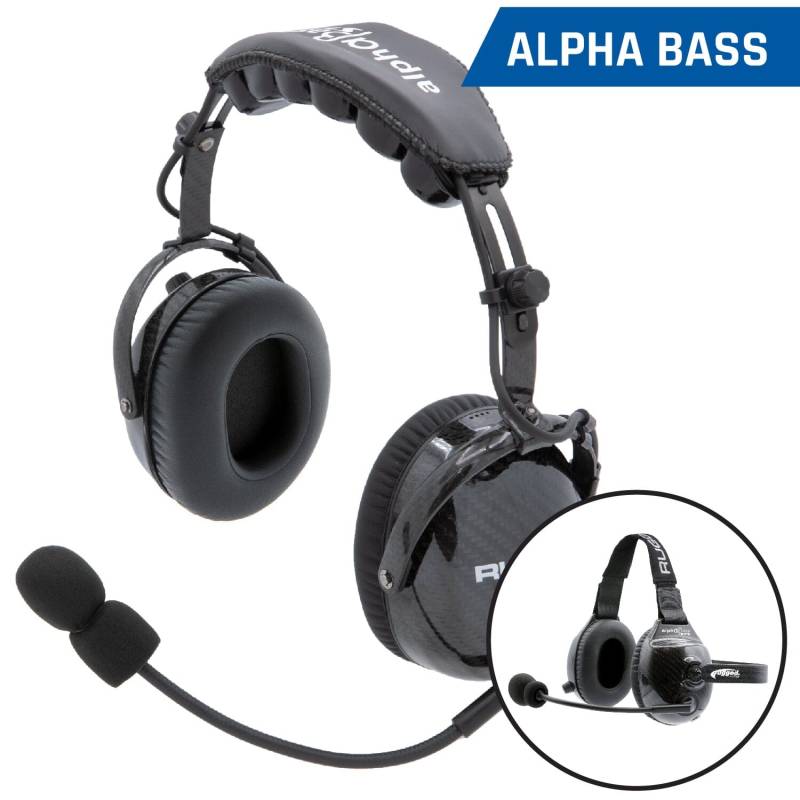 Rugged Radios AlphaBass Carbon Fiber Headset for STEREO and OFFROAD Intercoms - Behind The Head