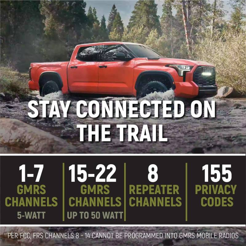 Rugged Radios Toyota Tundra Two-Way GMRS Mobile Radio Kit - 45 Watt GMR45