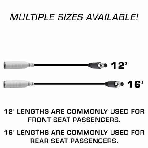 Rugged Radios STX STEREO Straight Cable to Intercom - 16 Ft