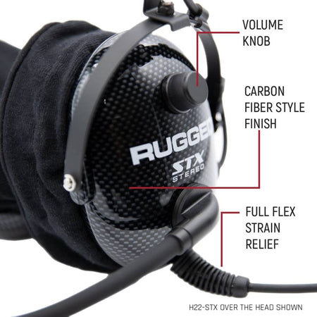 Rugged Radios ULTIMATE HEADSET for STEREO and OFFROAD Intercoms - Over The Head