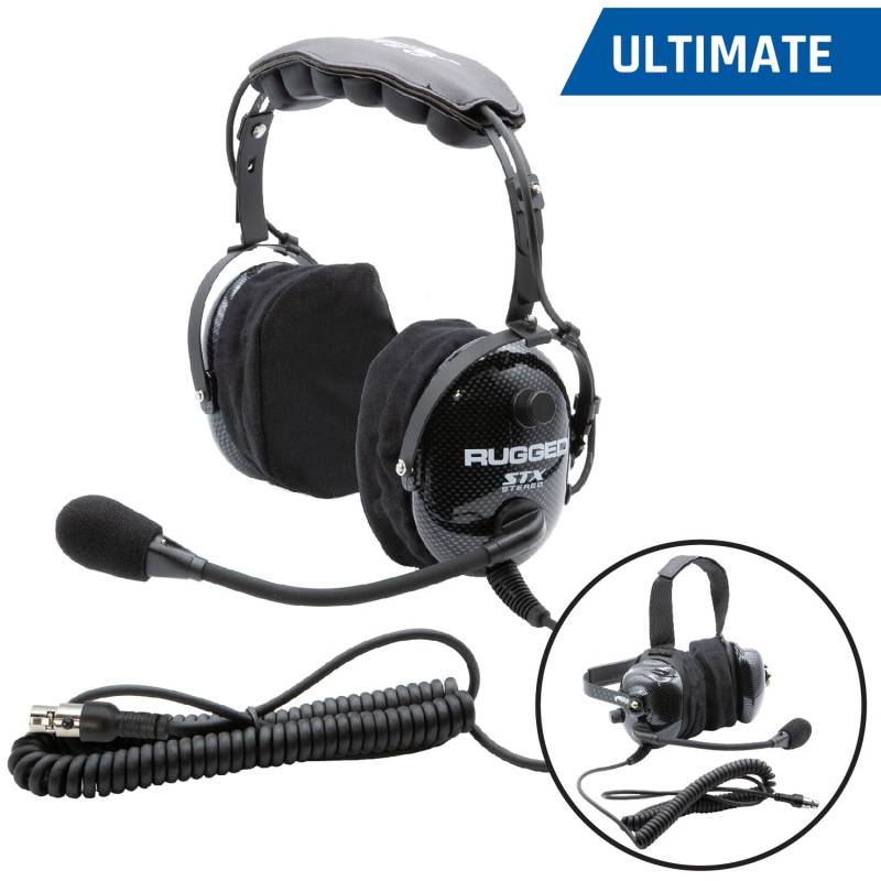 Rugged Radios ULTIMATE HEADSET for STEREO and OFFROAD Intercoms - Behind The Head