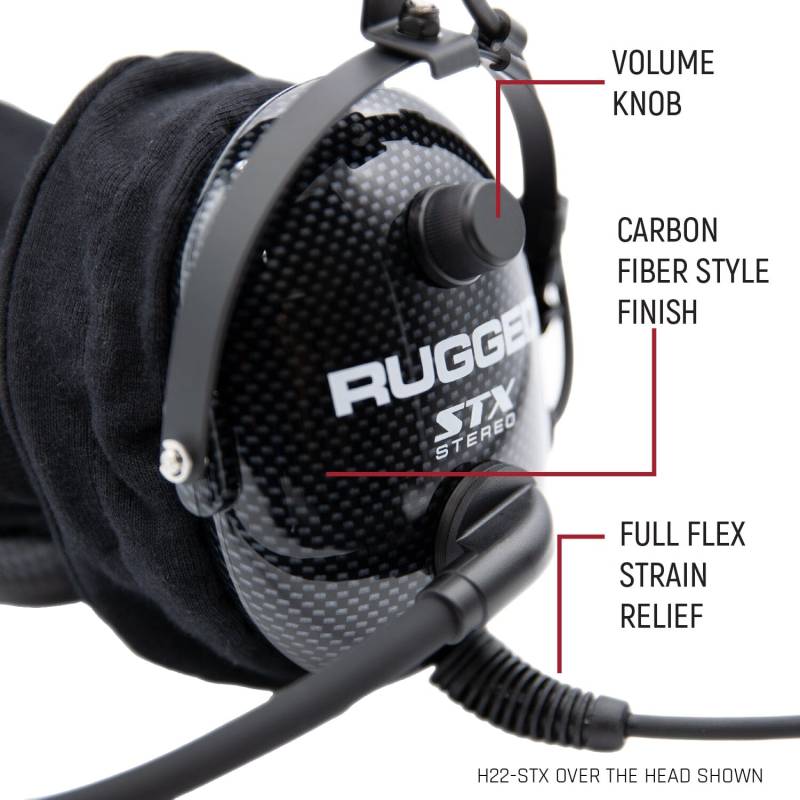 Rugged Radios ULTIMATE HEADSET for STEREO and OFFROAD Intercoms - Behind The Head