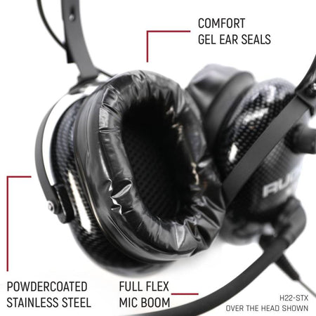 Rugged Radios ULTIMATE HEADSET for STEREO and OFFROAD Intercoms - Behind The Head