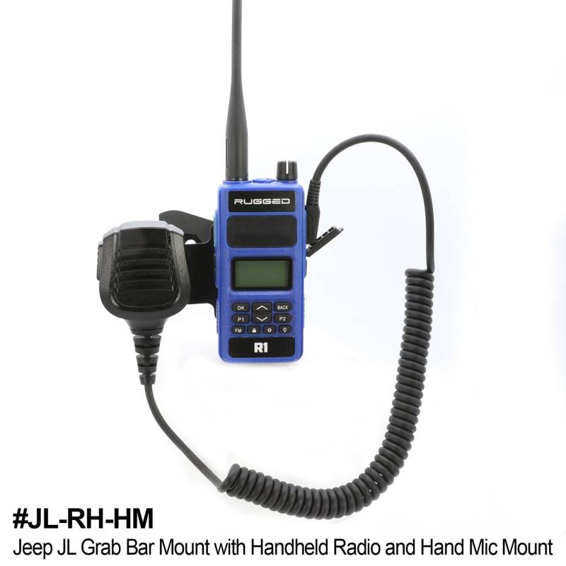 Rugged Radios Handheld Radio Grab Bar Mount for Jeep JK and JL - Fits R1 / V3 / GMR2 / RH-5R radios - JK - Radio-Only Mount