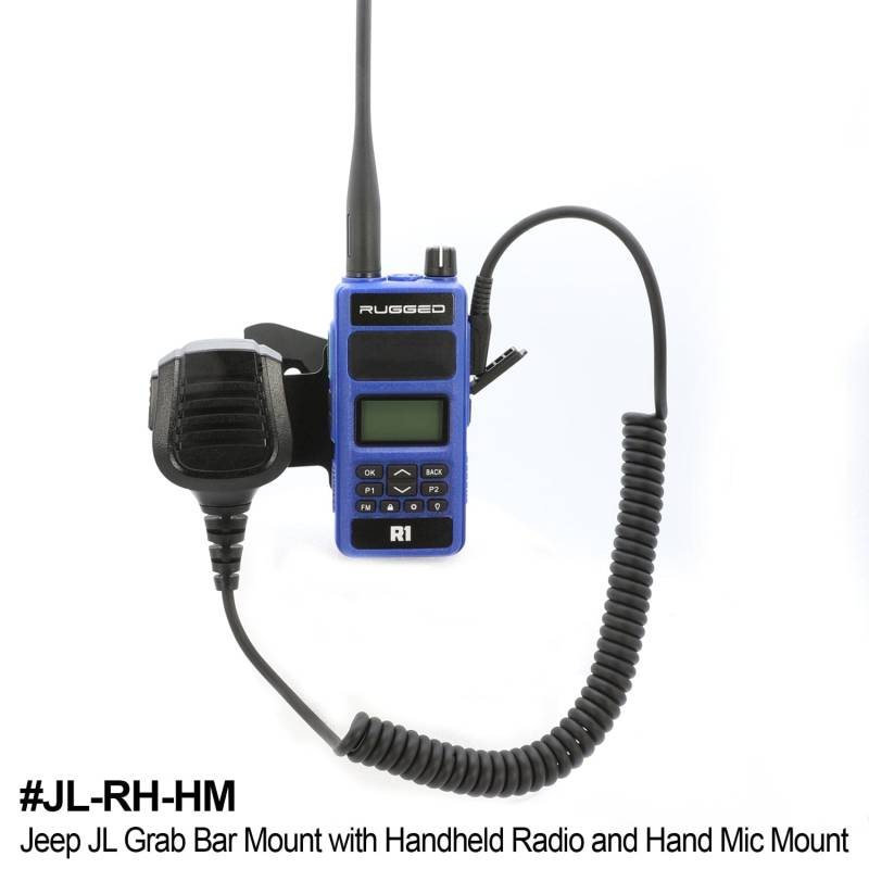 Rugged Radios Handheld Radio Grab Bar Mount for Jeep JK and JL - Fits R1 / V3 / GMR2 / RH-5R radios