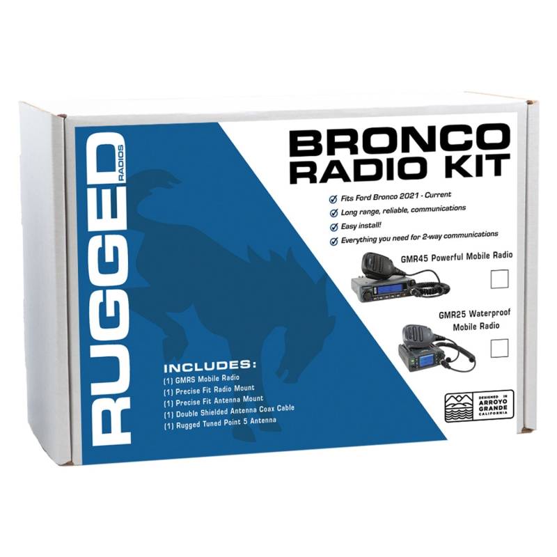 Rugged Radios Ford Bronco Two-Way GMRS Mobile Radio Kit - 25 Watt GMR25