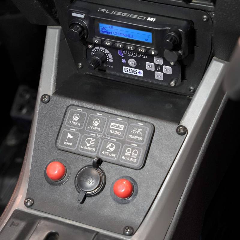 Rugged Radios Lower Accessory Panel - Rocker Switch - Polaris RZR PRO XP/RZR Turbo R/RZR PRO R Dash Mount Radio/Intercom