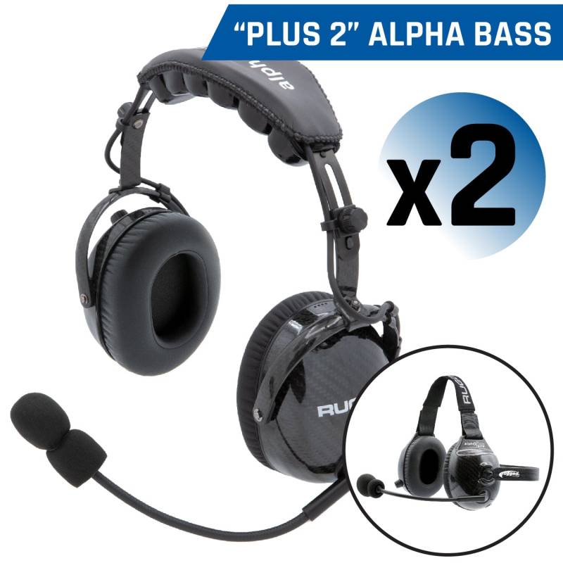 Rugged Radios Expand to 4 Place - AlphaBass Carbon Fiber Headsets - Mono - Behind The Head