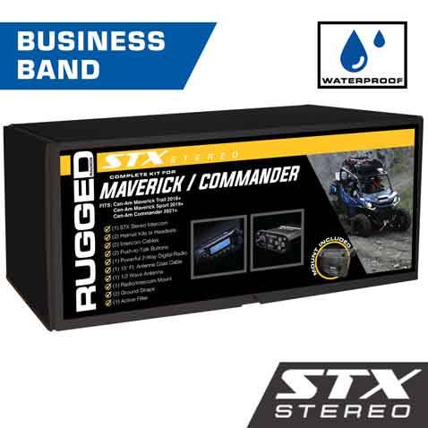 Rugged Radios Can-Am Commander and Maverick - Glove Box Mount - STX STEREO - Business Band - Helmet Kits