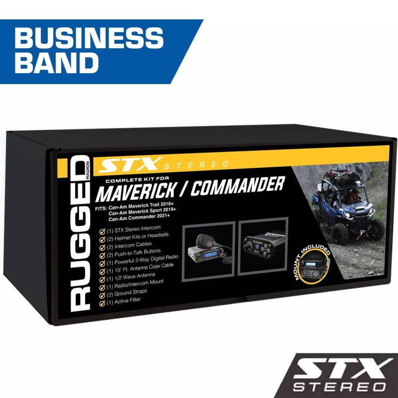 Rugged Radios Can-Am Commander - Glove Box Mount - STX STEREO - Business Band - Helmet Kits