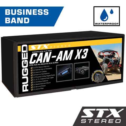 Rugged Radios Can-Am X3 - Dash Mount - STX STEREO - Business Band - Alpha Audio Helmet Kits