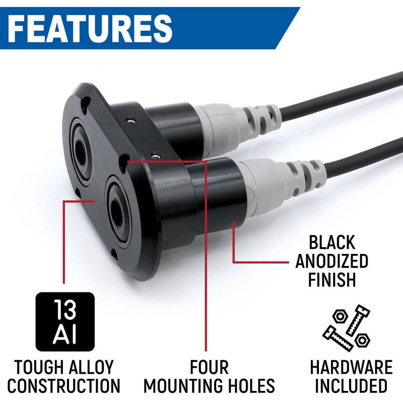 Rugged Radios Dual Headset / Helmet STX STEREO Jack Flush Mount